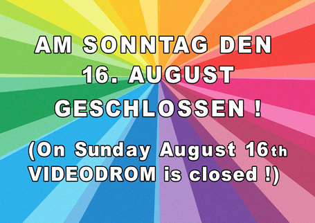 am Sonntag 16.08. geschlossen...