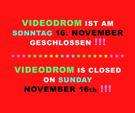 Am Sonntag, den 16.11. bleibt der Laden geschlossen!